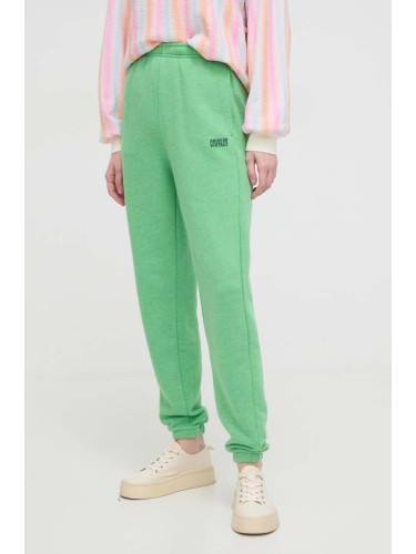 Спортен панталон American Vintage  JOGGING в зелено с меланжов десен DOV05AE24