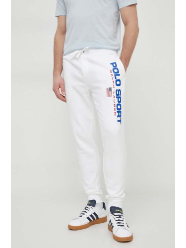 Спортен панталон Polo Ralph Lauren в бяло с принт 710835768