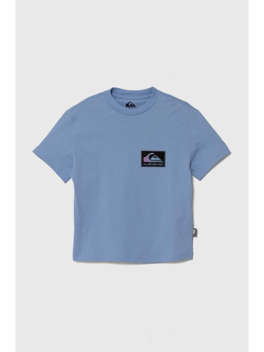 Детска памучна тениска Quiksilver BACKFLASHSSYTH в синьо с принт
