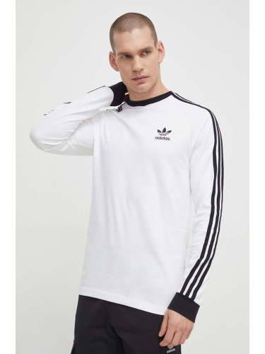 Памучна блуза с дълги ръкави adidas Originals 0 в бяло с десен IA4879