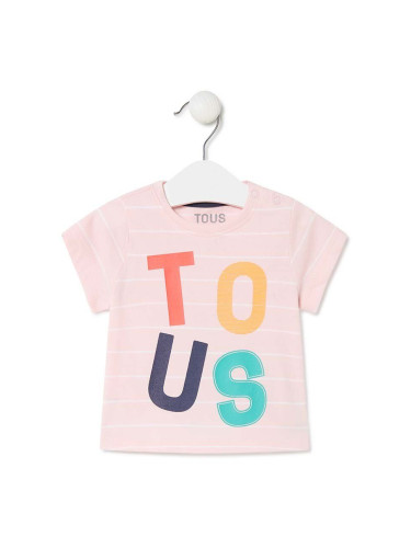Детска памучна тениска Tous в розово