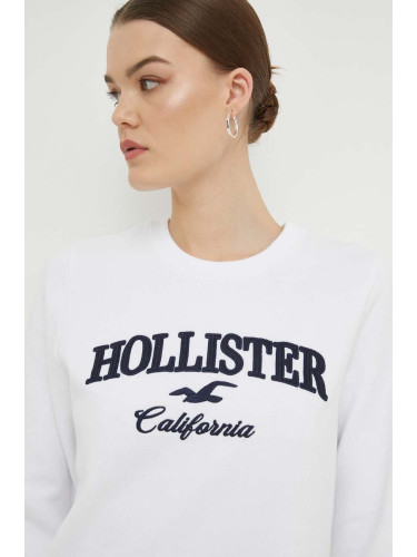 Суичър Hollister Co. в бяло с апликация