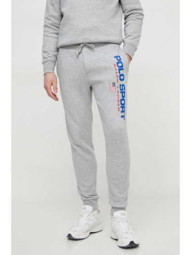 Спортен панталон Polo Ralph Lauren в сиво с принт 710835768