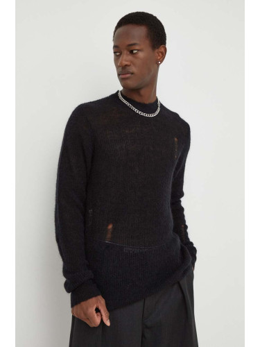Вълнен пуловер Won Hundred мъжки в черно от лека материя 2704-11081