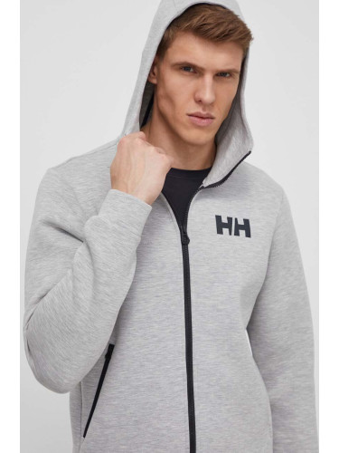 Спортен суичър Helly Hansen Hydropower Ocean 2.0 в сиво с качулка принт Lifa Tech 48530 34264