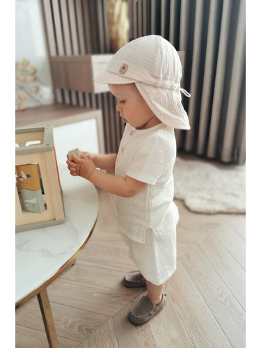 Детски памучен къс панталон Jamiks в бяло