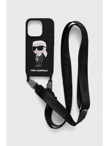 Кейс за телефон Karl Lagerfeld iPhone 15 Pro 6.1 в черно