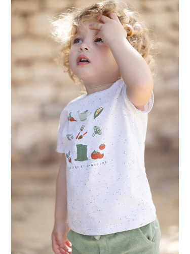 Детска тениска Tartine et Chocolat в бяло с принт