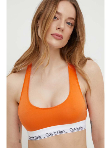 Сутиен Calvin Klein Underwear в оранжево с изчистен дизайн 0000F3785E