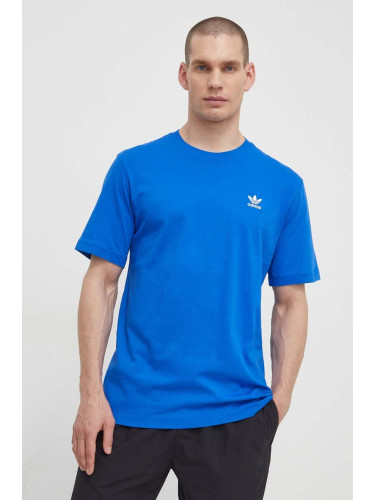 Памучна тениска adidas Originals Essential Tee в синьо с апликация IR9687