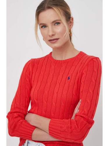 Памучен пуловер Polo Ralph Lauren в червено 211891640