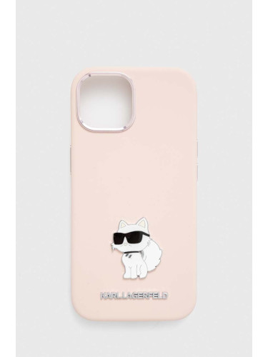 Кейс за телефон Karl Lagerfeld iPhone 15 / 14 / 13 6.1'' в розово