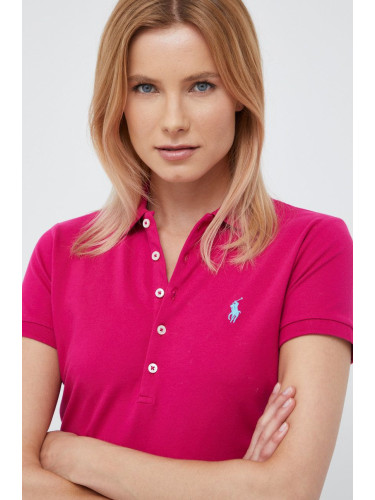 Тениска с яка Polo Ralph Lauren в розово с яка тип peter pan 211870245034