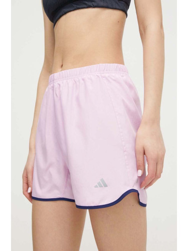 Къс панталон за бягане adidas Performance Run It в розово с принт висока талия IN0122