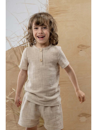 Детска тениска Jamiks в бежово с изчистен дизайн