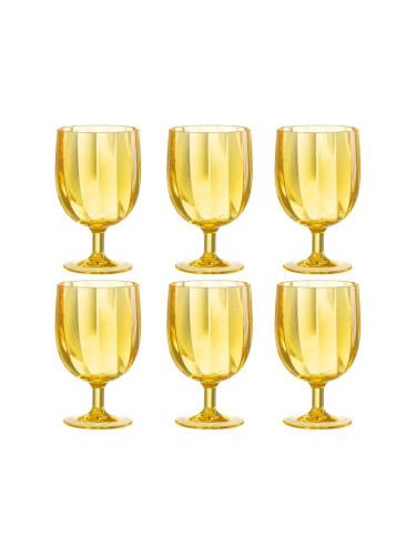 Комплект чаши за вино J-Line Plastic Yellow (6 броя)
