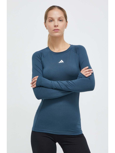 Блуза с дълги ръкави за трениране adidas Performance Techfit в синьо