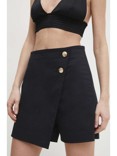 Пола-панталон Answear Lab в черно къса със стандартна кройка