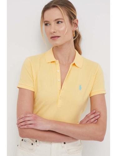 Тениска с яка Polo Ralph Lauren в жълто 211870245