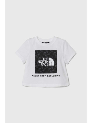 Детска памучна тениска The North Face LIFESTYLE GRAPHIC TEE в бяло с принт