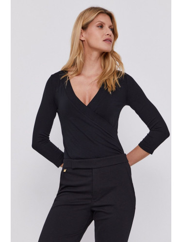 Блуза Lauren Ralph дамска в черно с изчистен дизайн 200824366001