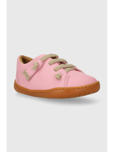 Детски половинки обувки от кожа Camper в розово