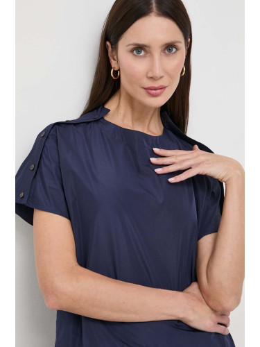 Блуза Liviana Conti в тъмносиньо с изчистен дизайн F4SY04