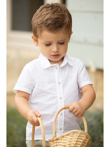 Детска памучна риза Tartine et Chocolat в бяло