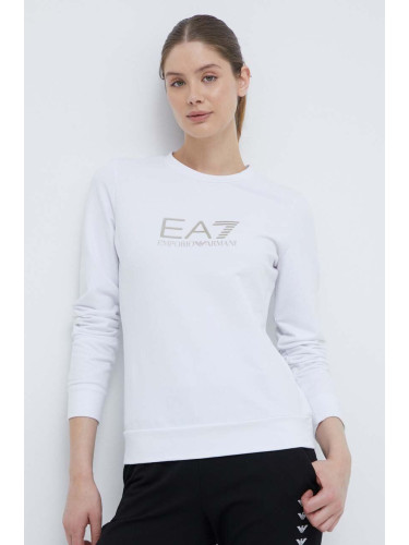 Блуза с дълги ръкави EA7 Emporio Armani в бяло