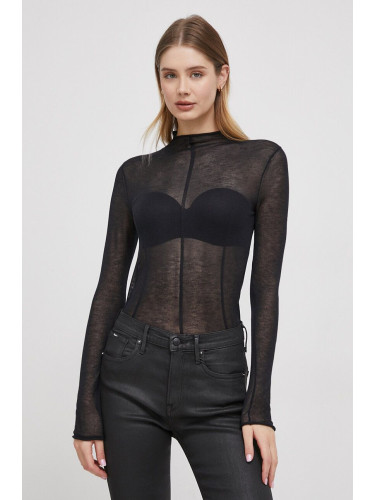 Блуза с дълги ръкави Calvin Klein Jeans в черно J20J222925