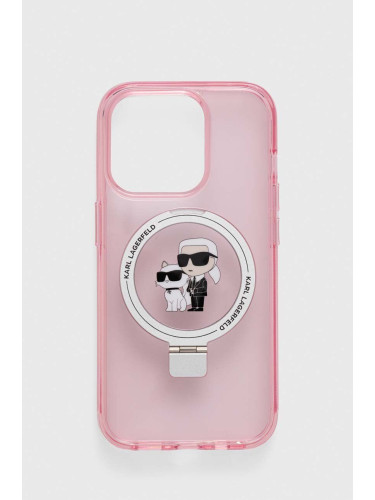 Кейс за телефон Karl Lagerfeld iPhone 15 Pro 6.1 в розово