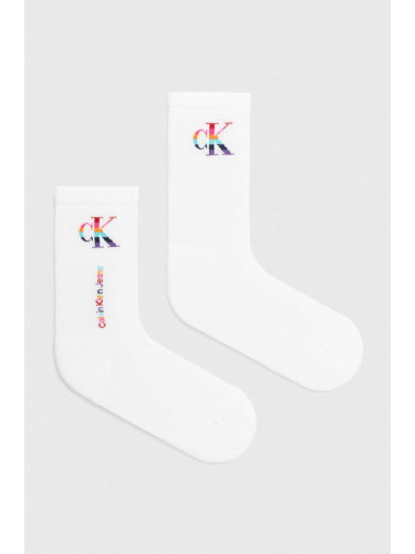 Чорапи Calvin Klein Jeans (2 броя) в бяло 701226672