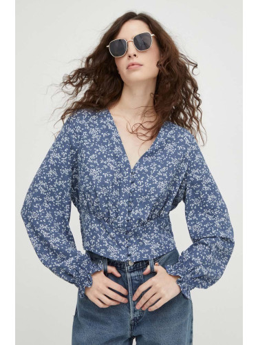 Риза Levi's дамска в синьо със стандартна кройка