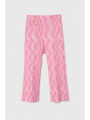 Детски панталон Pinko Up в розово с десен