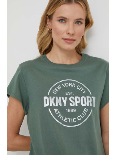 Памучна тениска Dkny в зелено DP3T9563
