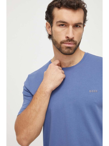 Домашна тениска BOSS в синьо с меланжов десен 50515312