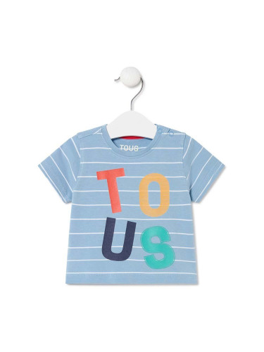 Детска памучна тениска Tous в синьо с принт
