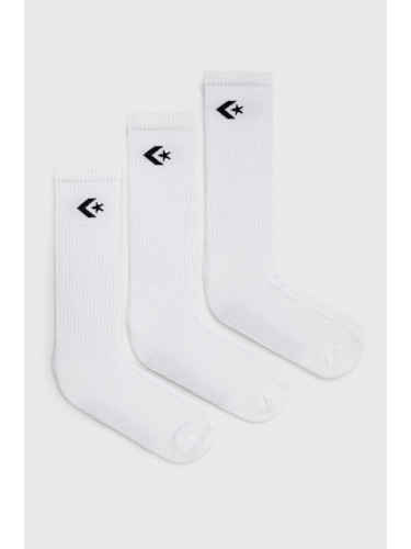 Чорапи Converse 3 чифта в бяло