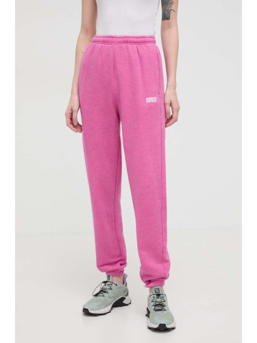 Спортен панталон American Vintage  JOGGING в розово с меланжов десен DOV05AE24