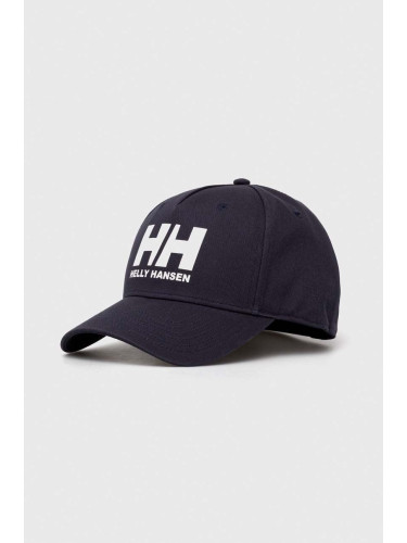 Памучна шапка с козирка Helly Hansen Czapka HH Ball Cap 67434 001 в тъмносиньо с принт 67489 67434