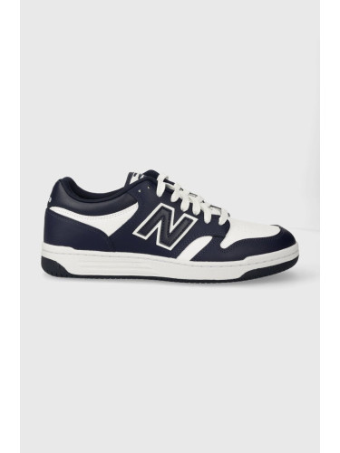 Кожени маратонки New Balance BB480LHJ в тъмносиньо