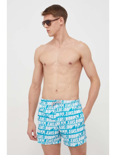 Плувни шорти Pepe Jeans AO LOGO SWIMSHORT в бежово с принт PM509222 PL040348