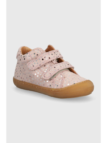 Детски половинки обувки от велур Froddo в розово