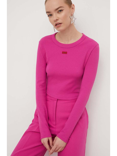 Блуза с дълги ръкави HUGO в розово 50508617