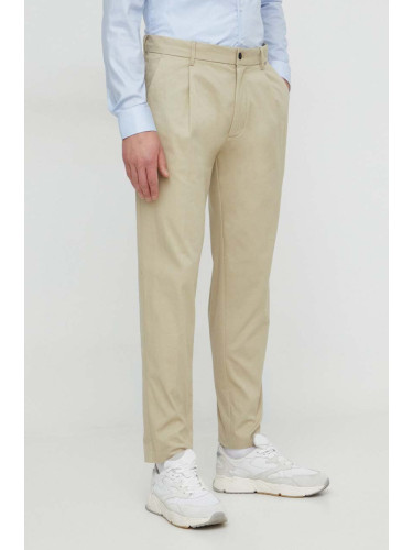 Панталон Calvin Klein в бежово със стандартна кройка K10K111490