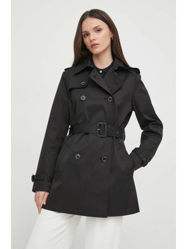 Палто Lauren Ralph в черно преходен модел с двуредно закопчаване 297936851