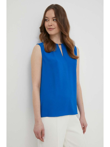 Блуза Calvin Klein в синьо с изчистен дизайн K20K207063
