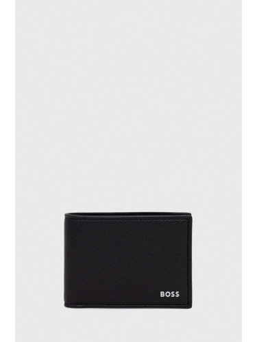 Кожен портфейл BOSS мъжки в черно 50512129