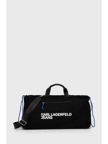 Памучна чанта Karl Lagerfeld Jeans в черно