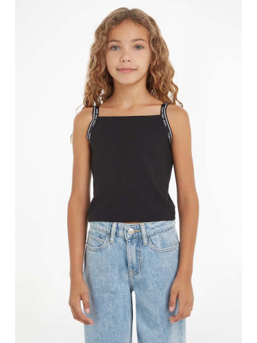 Детски топ Calvin Klein Jeans в черно